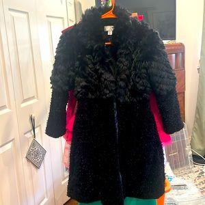 Super stylish youth faux fur dress coat